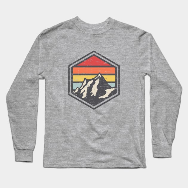 Retro Badge Hiker Long Sleeve T-Shirt by rojakdesigns